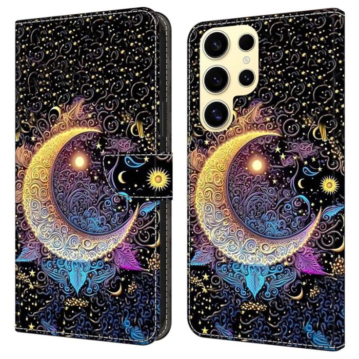 OEM - Samsung Galaxy S26 Ultra Fodral Ställning Mönstertryck Konstläder - Bright Moon