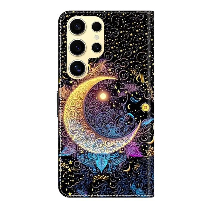 OEM - Samsung Galaxy S26 Ultra Fodral Ställning Mönstertryck Konstläder - Bright Moon