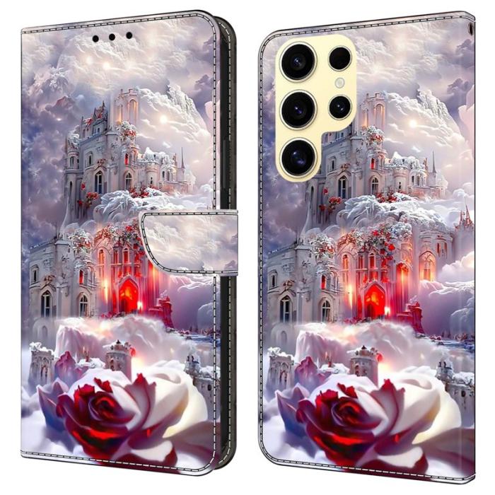 OEM - Samsung Galaxy S26 Ultra Fodral Ställning Mönstertryck Konstläder - Castle