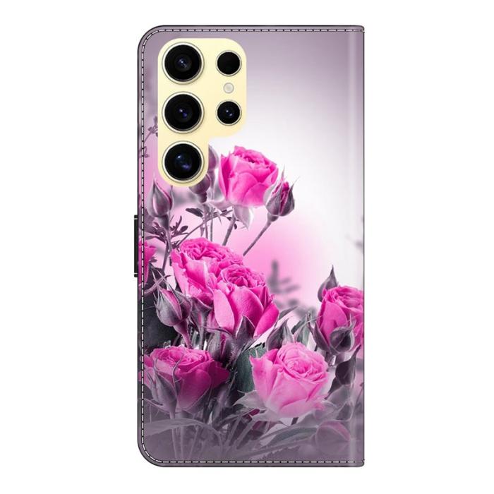 OEM - Samsung Galaxy S26 Ultra Fodral Ställning Mönstertryck Konstläder - Lila