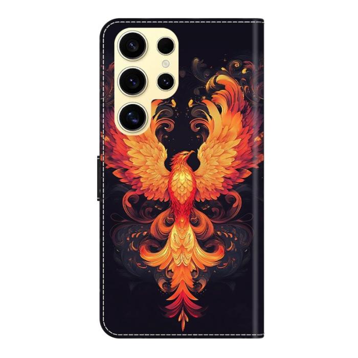 OEM - Samsung Galaxy S26 Ultra Fodral Ställning Mönstertryck PU Läder - Flame Bird