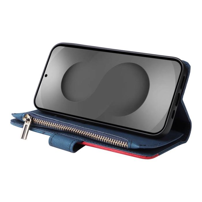 OEM - Samsung Galaxy S26 Ultra Mobilskal KonstLäder Med Rem Dragkedja - Blå