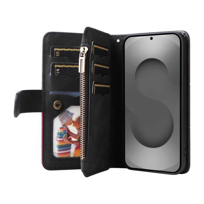 OEM - Samsung Galaxy S26 Ultra Mobilskal KonstLäder Med Rem Dragkedja - Svart