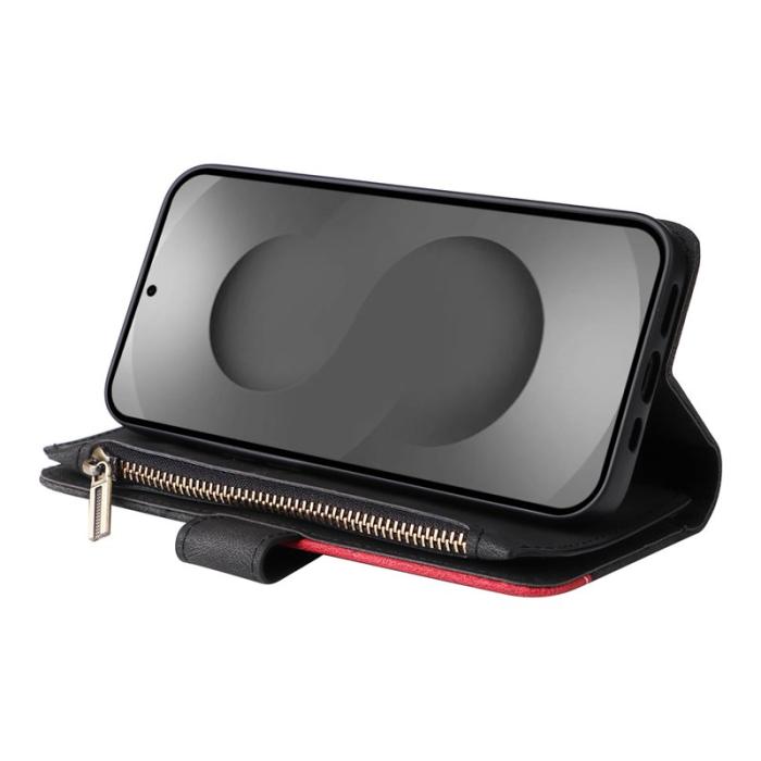 OEM - Samsung Galaxy S26 Ultra Mobilskal KonstLäder Med Rem Dragkedja - Svart