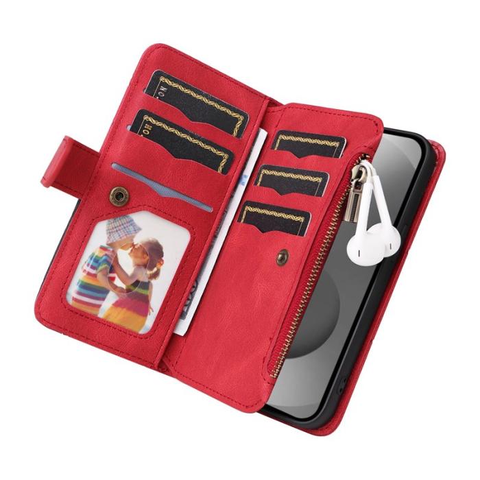 OEM - Samsung Galaxy S26 Ultra Mobilskal KonstLäder Med Rem - Röd