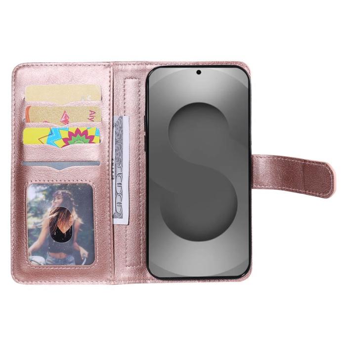 OEM - Samsung Galaxy S26 Ultra Mobilskal KonstLäder Ställ - Roséguld