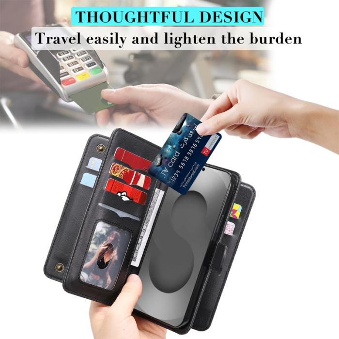 OEM - Samsung Galaxy S26 Ultra Mobilskal KonstLäder Ställ - Svart