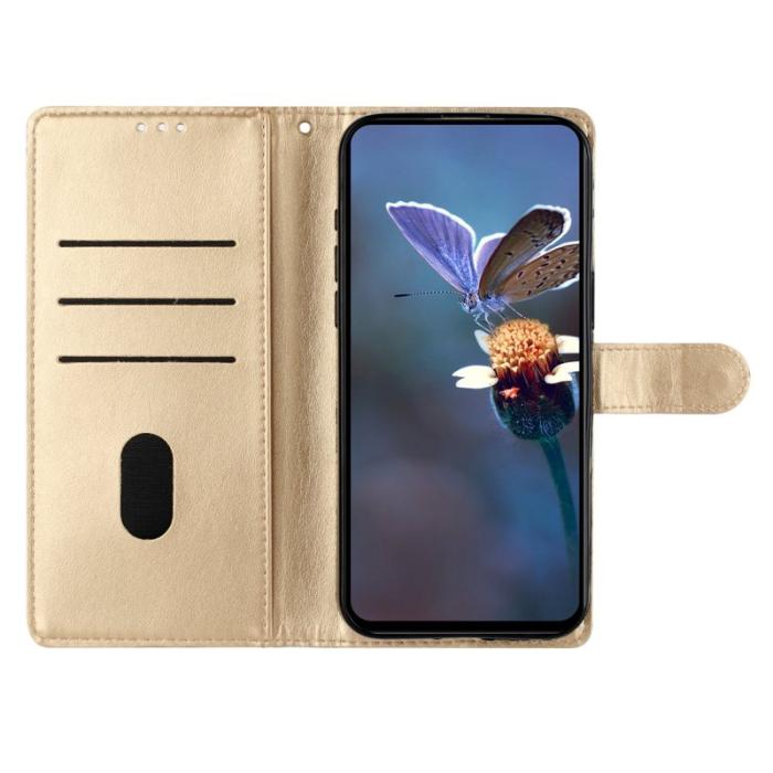 OEM - Samsung Galaxy S26 Ultra Mobilskal Butterfly Blommönster KonstLäder - Guld