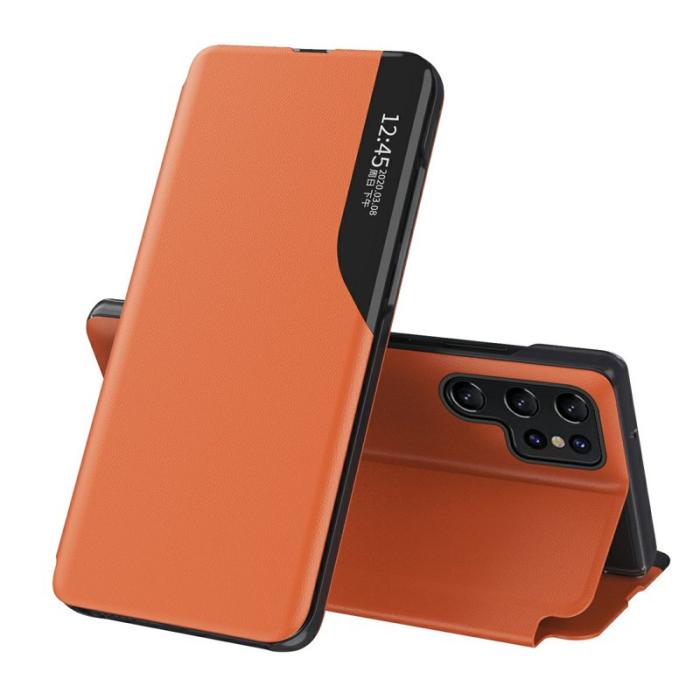 OEM - Samsung Galaxy S26 Ultra Mobilskal Folio Flip Konstläder Ställ - Orange