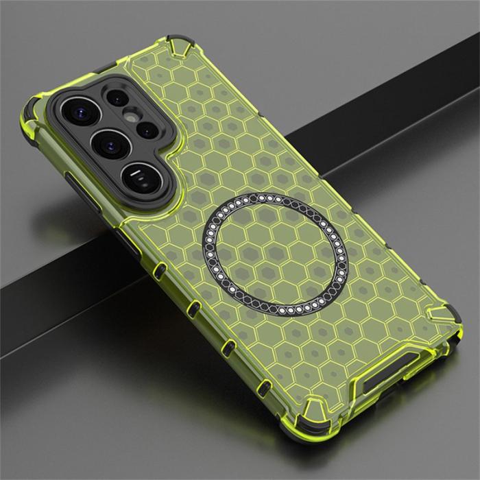 OEM - Samsung Galaxy S26 Ultra Skal Honeycomb Design TPU + PC - Grön