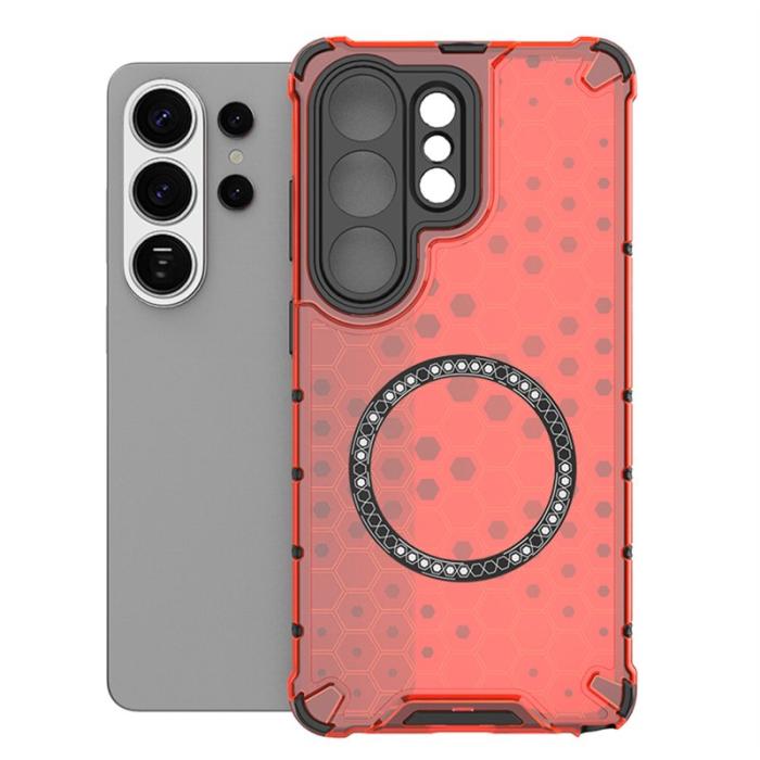 OEM - Samsung Galaxy S26 Ultra Skal Honeycomb Design TPU + PC - Röd