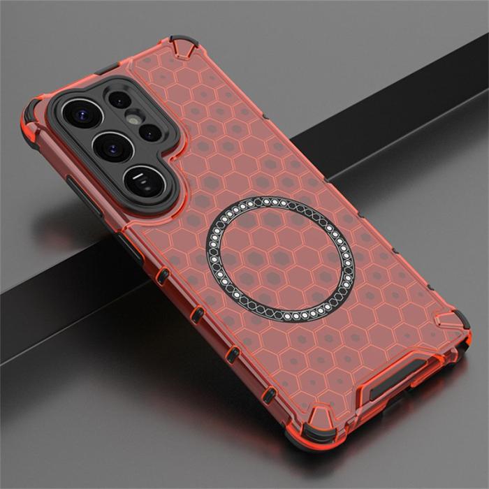 OEM - Samsung Galaxy S26 Ultra Skal Honeycomb Design TPU + PC - Röd