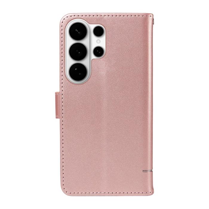 OEM - Samsung Galaxy S26 Ultra Mobilskal Kattmönster Imprint KonstLäder - Roséguld