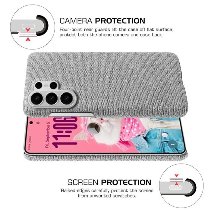 ABEEL - Samsung Galaxy S26 Ultra Mobilskal Klädd Textur Anti-Scratch Plast - Ljusgrå