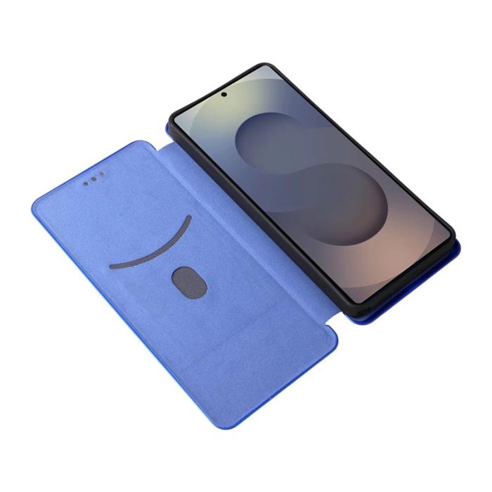 DIERFENG - Samsung Galaxy S26 Ultra Mobilskal Kolfiber Textur Stöttålig Konstläder - Blå