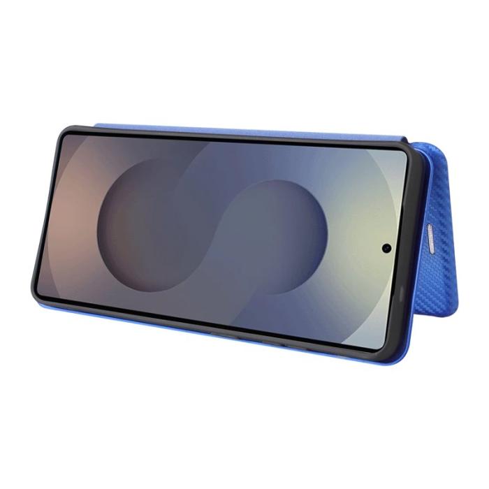 DIERFENG - Samsung Galaxy S26 Ultra Mobilskal Kolfiber Textur Stöttålig Konstläder - Blå