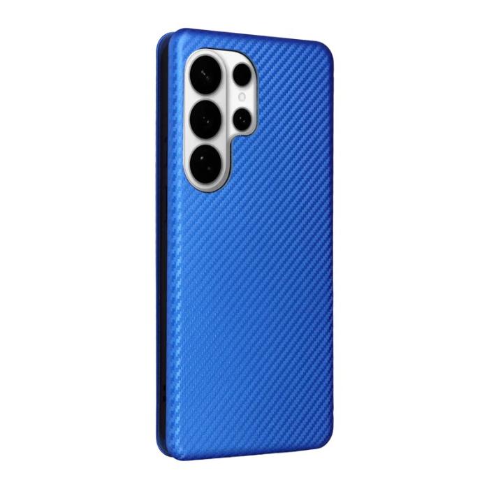DIERFENG - Samsung Galaxy S26 Ultra Mobilskal Kolfiber Textur Stöttålig Konstläder - Blå