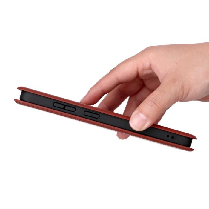 OEM - Samsung Galaxy S26 Ultra Mobilskal Kolfiber Textur Stöttålig Konstläder - Brun