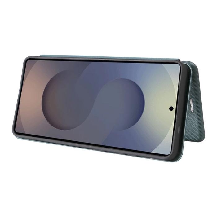 OEM - Samsung Galaxy S26 Ultra Mobilskal Kolfiber Textur Stöttålig Konstläder - Grön