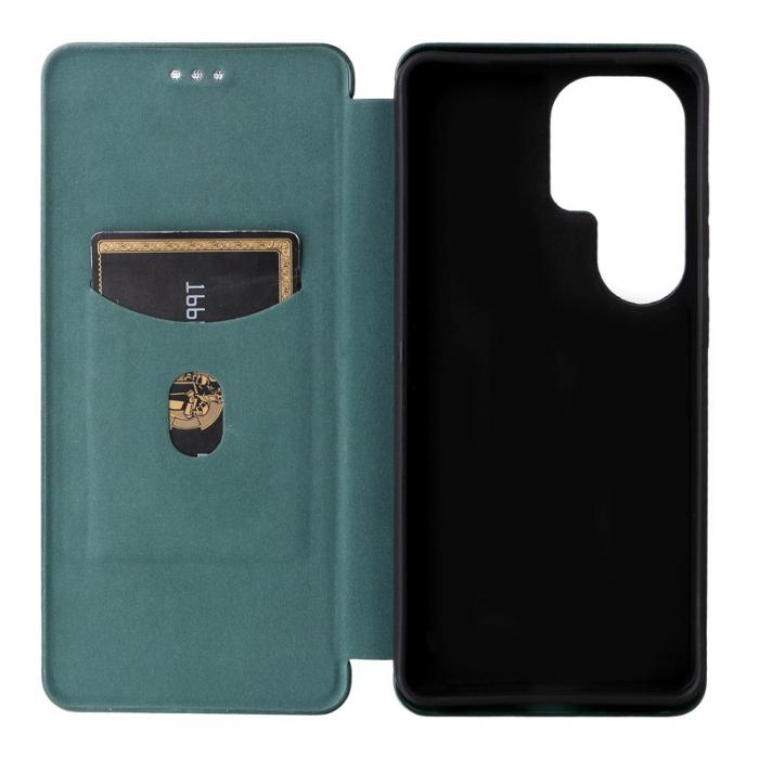 OEM - Samsung Galaxy S26 Ultra Mobilskal Kolfiber Textur Stöttålig Konstläder - Grön