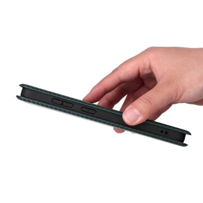 OEM - Samsung Galaxy S26 Ultra Mobilskal Kolfiber Textur Stöttålig Konstläder - Grön