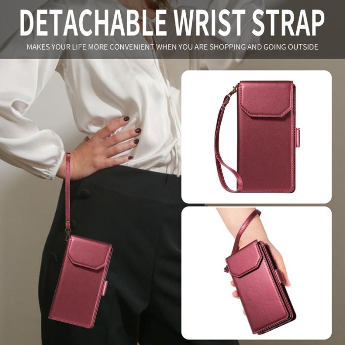 OEM - Samsung Galaxy S26 Ultra Skal Konstläder Med Kortfack - Röd