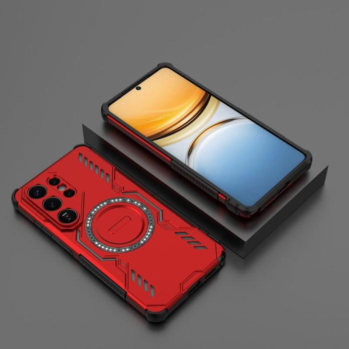 DIERFENG - Samsung Galaxy S26 Ultra Mobilskal Magnetiskt Butterfly Armor PC + TPU - Röd