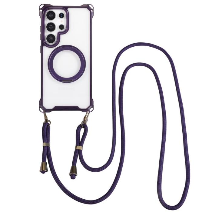 OEM - Samsung Galaxy S26 Ultra Skal Magnetiskt Ring Ställ TPU + PC - Lila