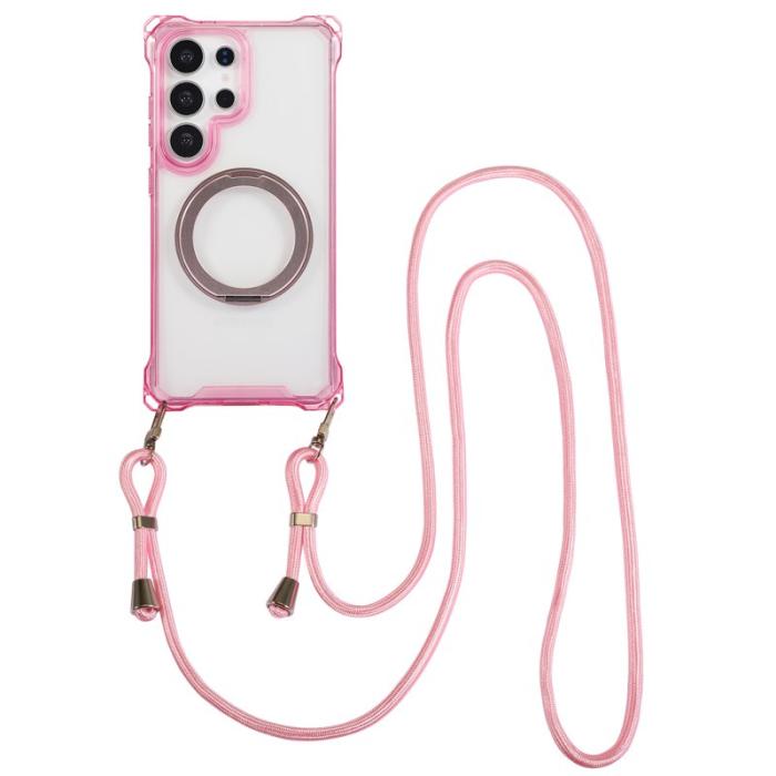 OEM - Samsung Galaxy S26 Ultra Skal Magnetiskt Ställ TPU + PC - Rosa