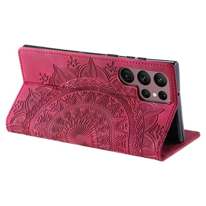 OEM - Samsung Galaxy S26 Ultra Mobilskal Magnetstängning KonstLäder Mönster - Rosa