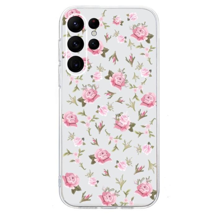 OEM - Samsung Galaxy S26 Ultra Mobilskal Mjuk TPU Mönstertryck - Rosa Blommor