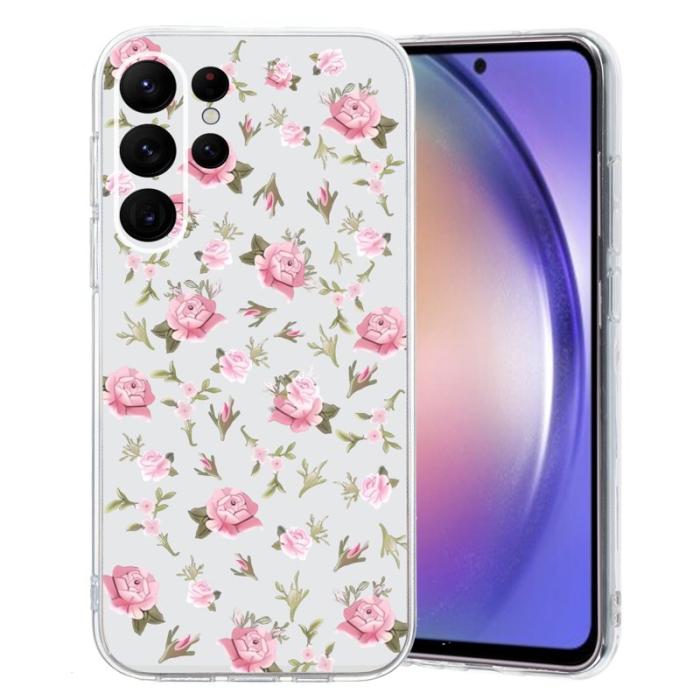 OEM - Samsung Galaxy S26 Ultra Mobilskal Mjuk TPU Mönstertryck - Rosa Blommor