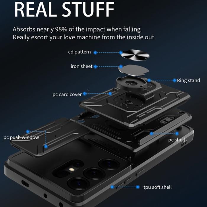 OEM - Samsung Galaxy S26 Ultra Skal Plast Kickstand Bakfodral - Svart