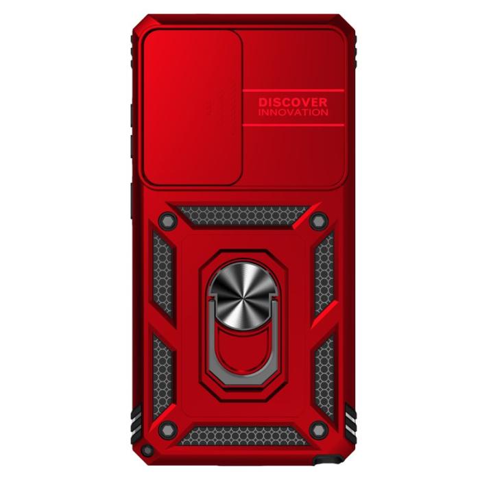 BINFEN COLOR - Samsung Galaxy S26 Ultra Mobilskal Plast med Linsskydd Ställ - Röd