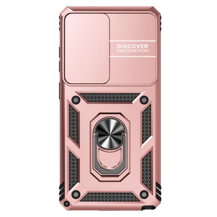 OEM - Samsung Galaxy S26 Ultra Mobilskal Plast med Linsskydd Ställ - Roséguld