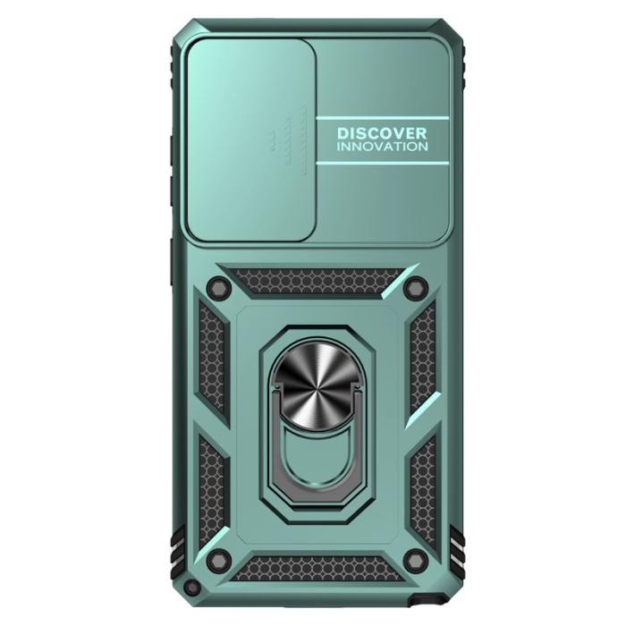 OEM - Samsung Galaxy S26 Ultra Mobilskal Plast Med Linsskydd Ställ - Grön