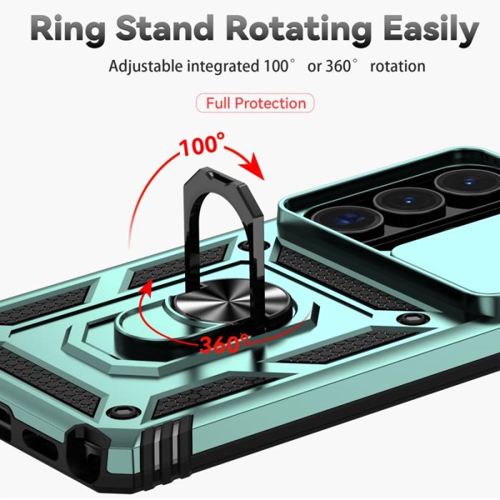 OEM - Samsung Galaxy S26 Ultra Mobilskal Plast Med Linsskydd Ställ - Grön