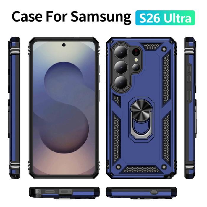 OEM - Samsung Galaxy S26 Ultra Mobilskal Plast med Ställ - Blå