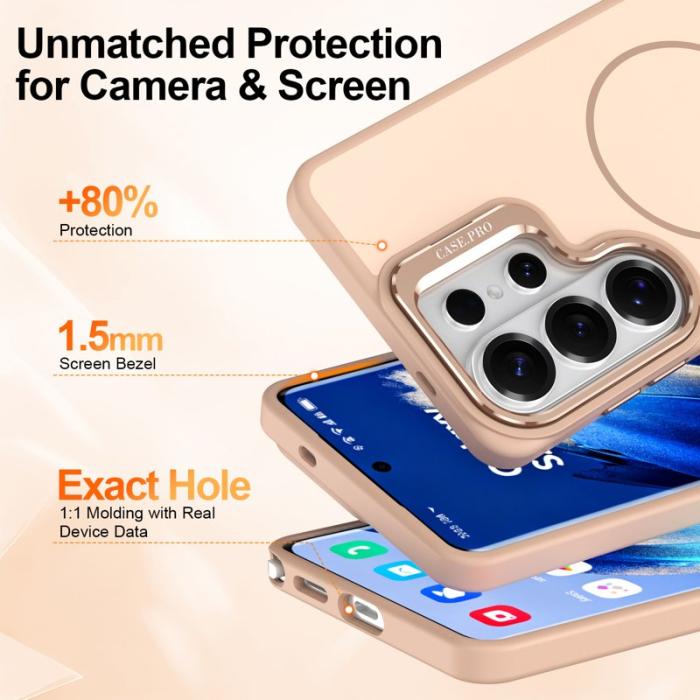 OEM - Samsung Galaxy S26 Ultra Mobilskal Plast Med Ställ - Guld