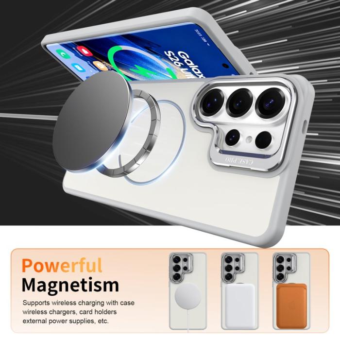 OEM - Samsung Galaxy S26 Ultra Mobilskal Plast Med Ställning - Grå