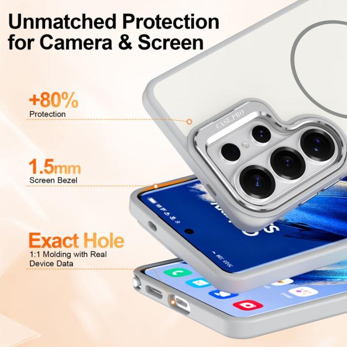 OEM - Samsung Galaxy S26 Ultra Mobilskal Plast Med Ställning - Grå