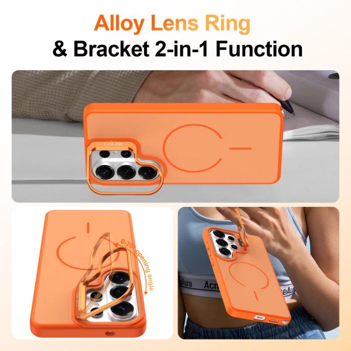 OEM - Samsung Galaxy S26 Ultra Mobilskal Plast Med Ställning - Orange