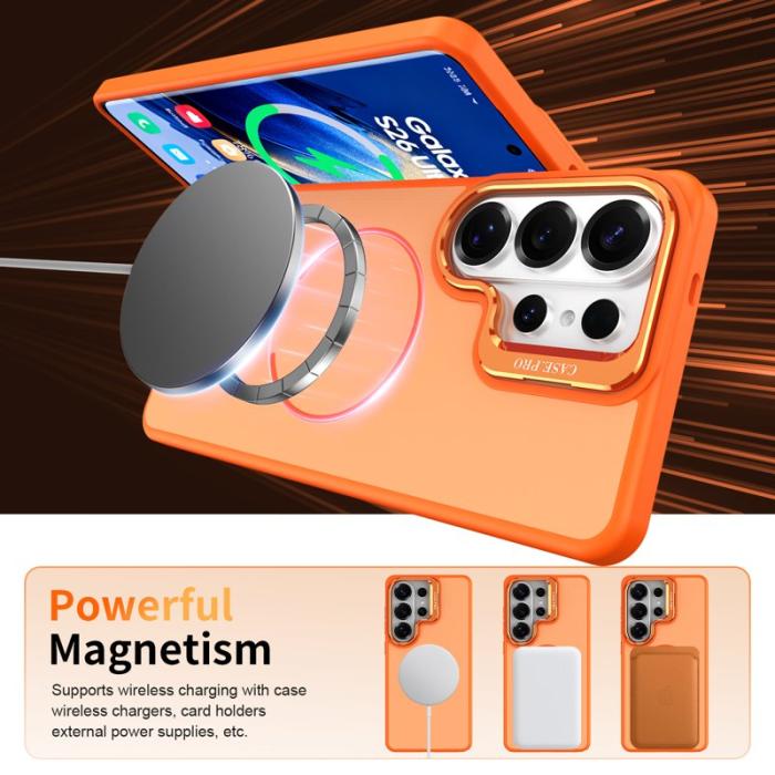 OEM - Samsung Galaxy S26 Ultra Mobilskal Plast Med Ställning - Orange