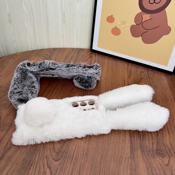 OEM - Samsung Galaxy S26 Ultra Mobilskal Plush Söt Kanin TPU - Rosa