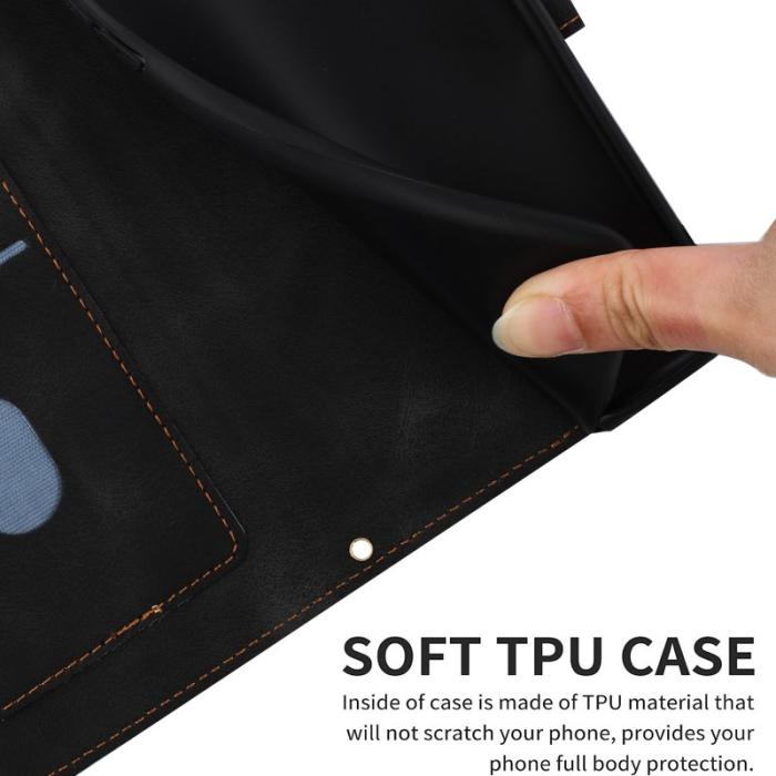 OEM - Samsung Galaxy S26 Ultra Skal PU Läder Blommönster - Svart