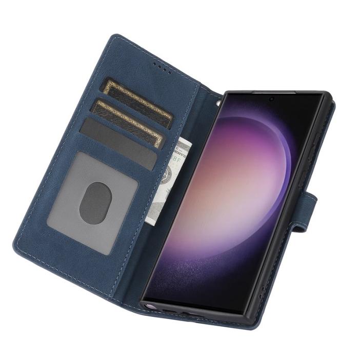 OEM - Samsung Galaxy S26 Ultra Skal PU Läder Fodral - Blå