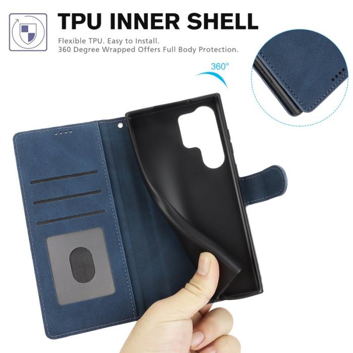 OEM - Samsung Galaxy S26 Ultra Skal PU Läder Fodral - Blå