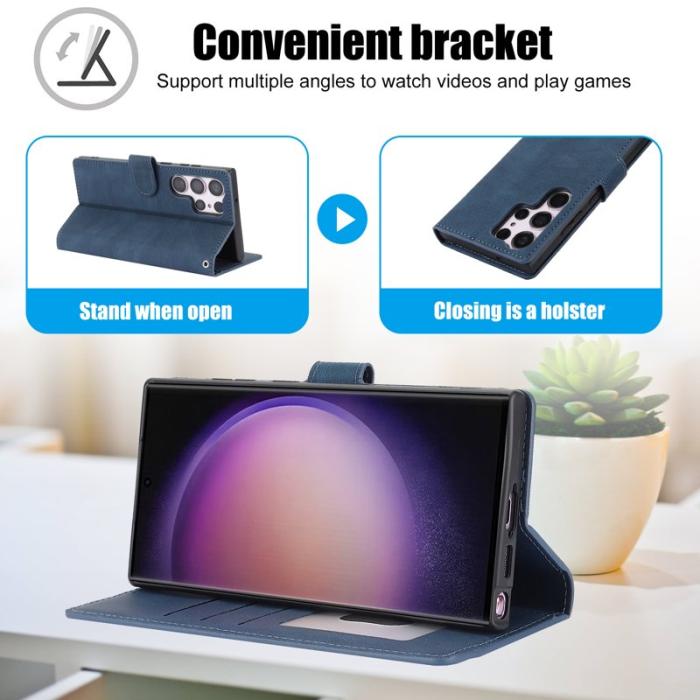 OEM - Samsung Galaxy S26 Ultra Skal PU Läder Fodral - Blå