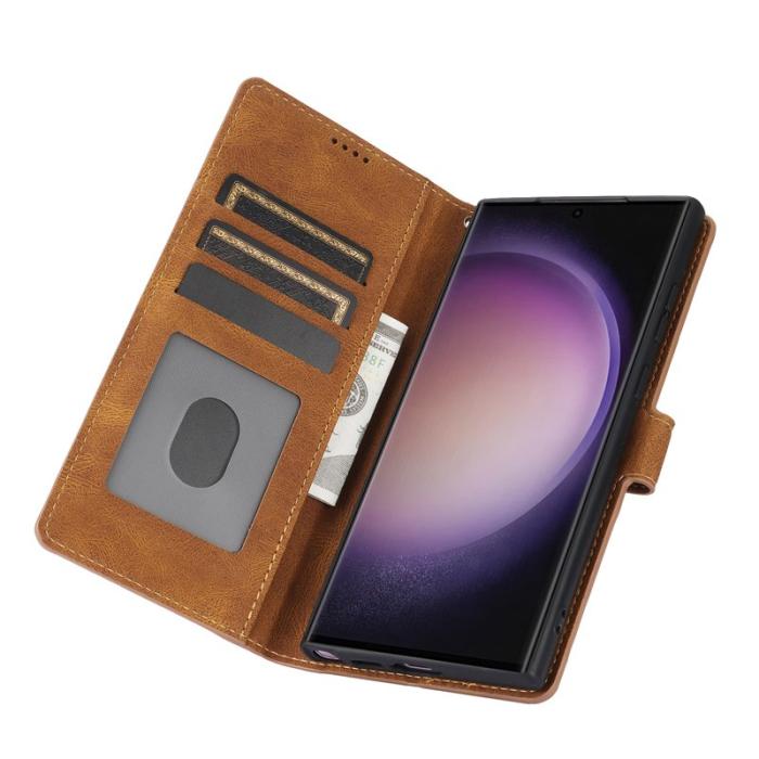 OEM - Samsung Galaxy S26 Ultra Skal PU Läder Fodral - Brun