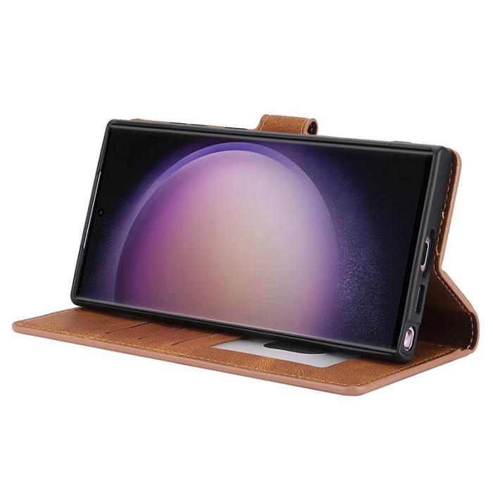 OEM - Samsung Galaxy S26 Ultra Skal PU Läder Fodral - Brun